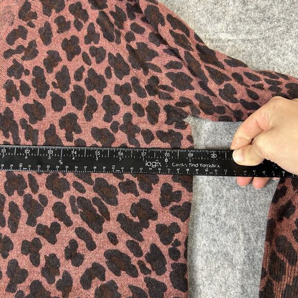 27 Miles Cashmere Alaine Toffee 100% Cashmere Sweater XS Animal Print Pullover - Picture 8 of 8